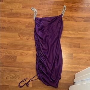 Zara Purple Chain Strap Mini Dress